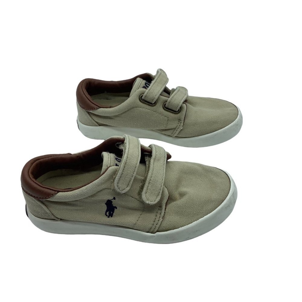 POLO Ralph Lauren Canvas Sneakers Boys Sz 10 tan
